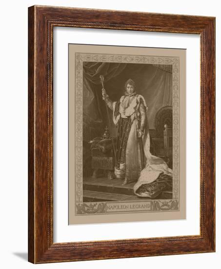 Napoleon Bonaparte in His Coronation Costume, Sitting on His Imperial Throne-Stocktrek Images-Framed Art Print