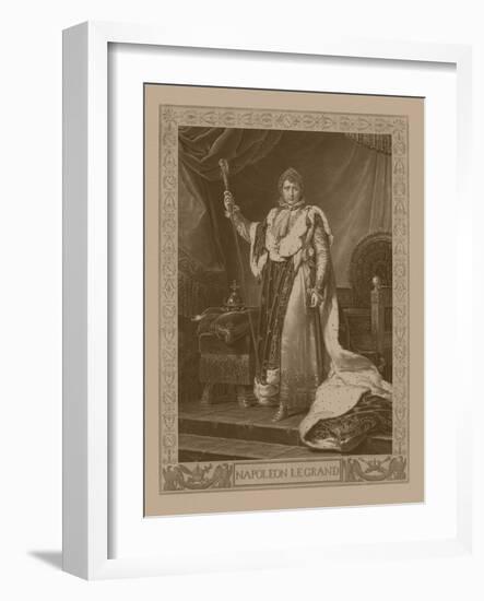 Napoleon Bonaparte in His Coronation Costume, Sitting on His Imperial Throne-Stocktrek Images-Framed Art Print