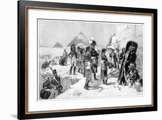 Napoleon Bonaparte Inspecting a Mummy at the Pyramids, 1801-Maurice Orange-Framed Giclee Print