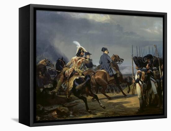 Napoleon Bonaparte on Horseback in the Battle of Iena, 14 October 1808, 1836-Emile Jean Horace Vernet-Framed Premier Image Canvas