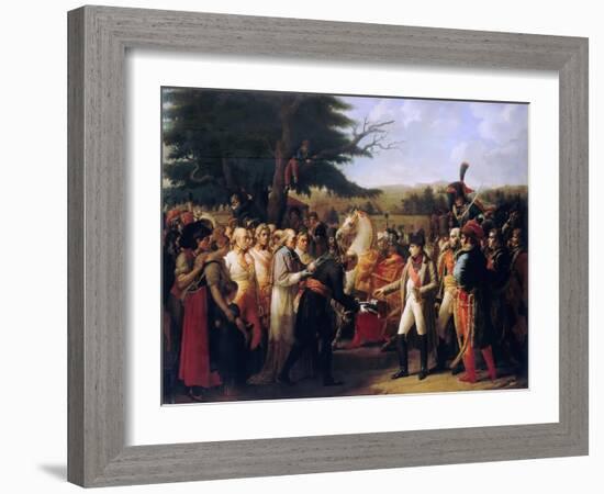 Napoleon Bonaparte Receiving the Keys of Vienna at the Schönbrunn Palace, 13th November 1805-Anne-Louis Girodet de Roussy-Trioson-Framed Giclee Print