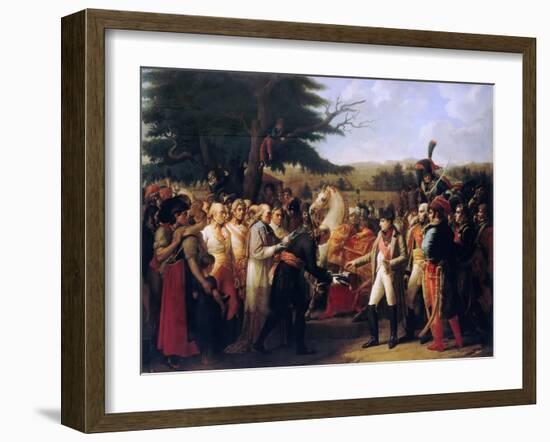 Napoleon Bonaparte Receiving the Keys of Vienna at the Schönbrunn Palace, 13th November 1805-Anne-Louis Girodet de Roussy-Trioson-Framed Giclee Print