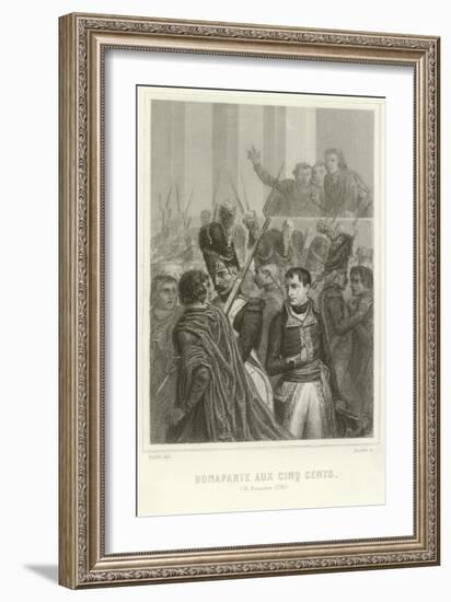Napoleon Bonaparte Surrounded by Members of the Council of Five Hundred-Denis Auguste Marie Raffet-Framed Giclee Print