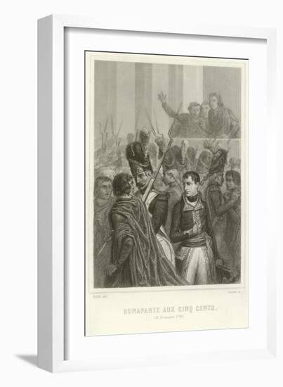 Napoleon Bonaparte Surrounded by Members of the Council of Five Hundred-Denis Auguste Marie Raffet-Framed Giclee Print