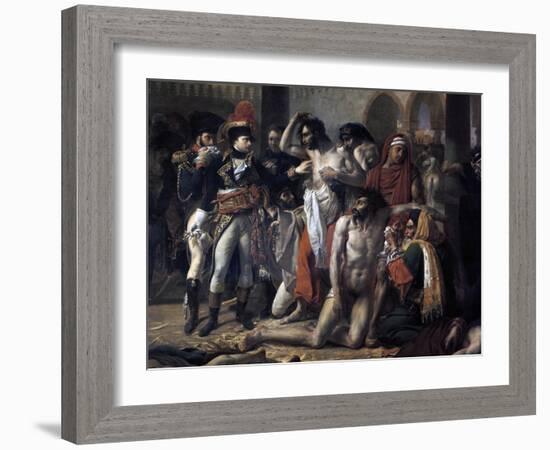 Napoleon Bonaparte Visiting the Plague Stricken of Jaffa, 11th March 1799, 1804-Antoine-Jean Gros-Framed Giclee Print