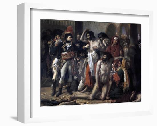 Napoleon Bonaparte Visiting the Plague Stricken of Jaffa, 11th March 1799, 1804-Antoine-Jean Gros-Framed Giclee Print