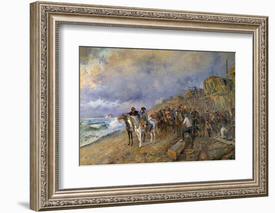 Napoleon Bonaparte Visits the Arsenal of Boulogne, by Maurice Orange-null-Framed Photographic Print