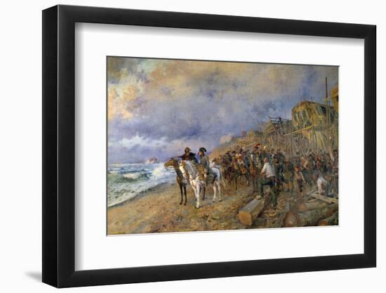 Napoleon Bonaparte Visits the Arsenal of Boulogne, by Maurice Orange-null-Framed Photographic Print