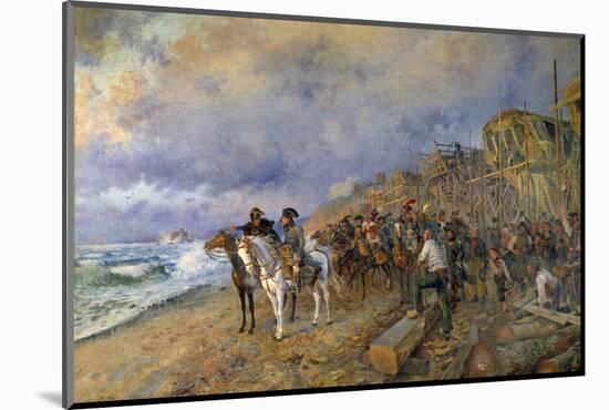 Napoleon Bonaparte Visits the Arsenal of Boulogne, by Maurice Orange-null-Mounted Photographic Print