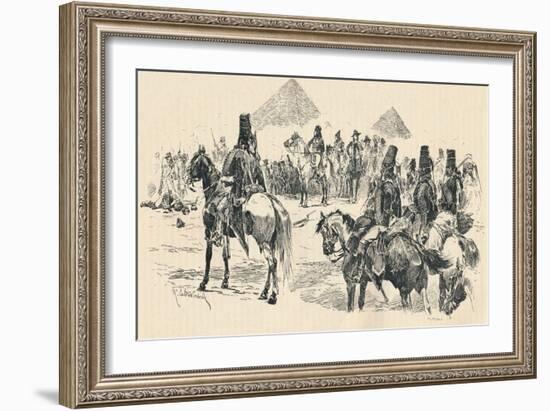 Napoleon Buonaparte at the Battle of the Pyramids, 1798, (1884)-Richard Caton II Woodville-Framed Giclee Print