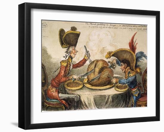 Napoleon Cartoon, 1805-James Gillray-Framed Giclee Print