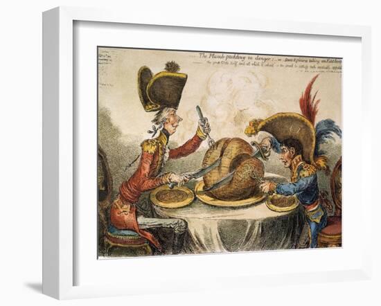 Napoleon Cartoon, 1805-James Gillray-Framed Giclee Print