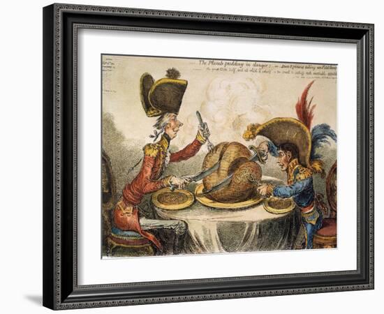 Napoleon Cartoon, 1805-James Gillray-Framed Giclee Print