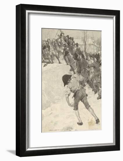 Napoleon Circa 1780 Attacking Snow Forts at the Military School at Brienne-Louis Loeb-Framed Art Print