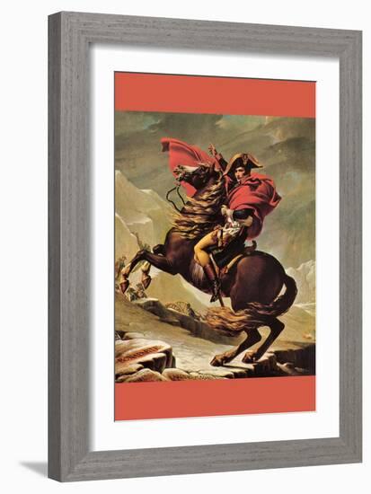 Napoleon Crosses The Great St. Bernard Pass-Jacques-Louis David-Framed Art Print