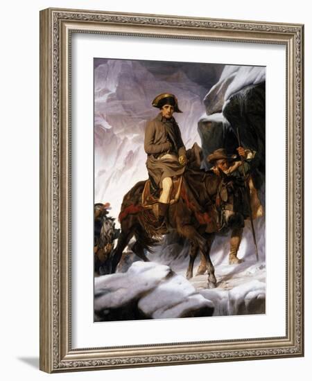 Napoleon Crossing the Alps, 1850-Hippolyte Delaroche-Framed Giclee Print