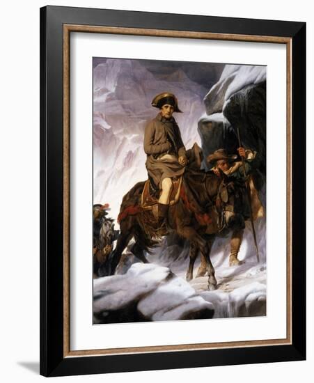 Napoleon Crossing the Alps, 1850-Hippolyte Delaroche-Framed Giclee Print