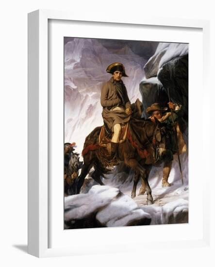 Napoleon Crossing the Alps, 1850-Hippolyte Delaroche-Framed Giclee Print