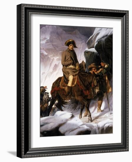 Napoleon Crossing the Alps, 1850-Hippolyte Delaroche-Framed Giclee Print