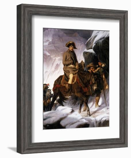 Napoleon Crossing the Alps, 1850-Hippolyte Delaroche-Framed Giclee Print