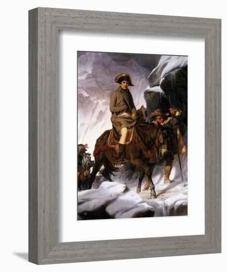 Napoleon Crossing the Alps, 1850-Hippolyte Delaroche-Framed Giclee Print