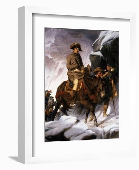 Napoleon Crossing the Alps, 1850-Hippolyte Delaroche-Framed Giclee Print