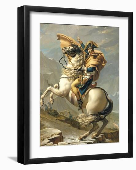 Napoleon Crossing the Alps at the St. Bernard Pass, 20th May 1800, circa 1800-01-Jacques-Louis David-Framed Giclee Print