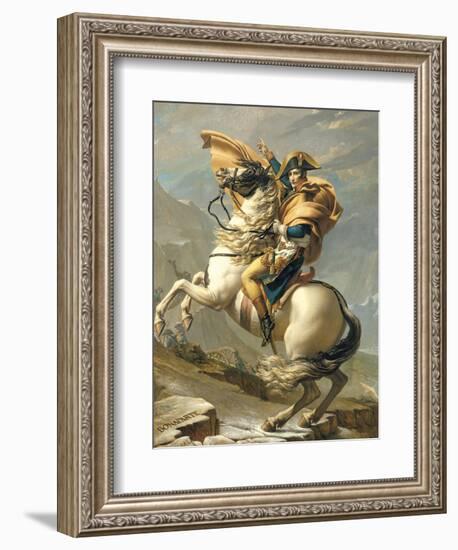 Napoleon Crossing the Alps at the St. Bernard Pass, 20th May 1800, circa 1800-01-Jacques-Louis David-Framed Giclee Print