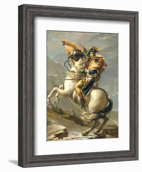 Napoleon Crossing the Alps at the St. Bernard Pass, 20th May 1800, circa 1800-01-Jacques-Louis David-Framed Giclee Print