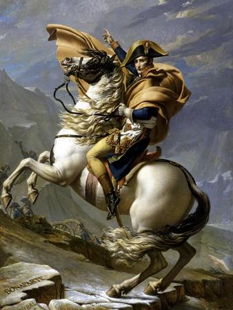 Napoleon Crossing the Alps  by Jaques-Louis David   Giclee Canvas Print Repro