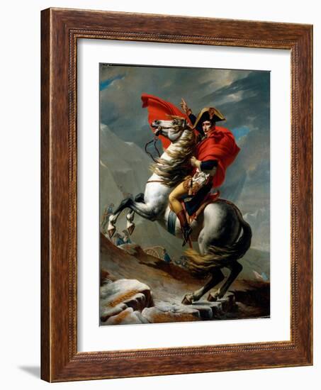 Napoleon Crossing the Alps, May 1800, 1802-03 (Oil on Canvas)-Jacques Louis David-Framed Giclee Print