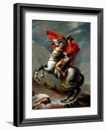 Napoleon Crossing the Alps, May 1800, 1802-03 (Oil on Canvas)-Jacques Louis David-Framed Giclee Print