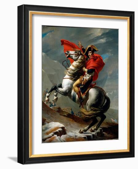 Napoleon Crossing the Alps, May 1800, 1802-03 (Oil on Canvas)-Jacques Louis David-Framed Giclee Print