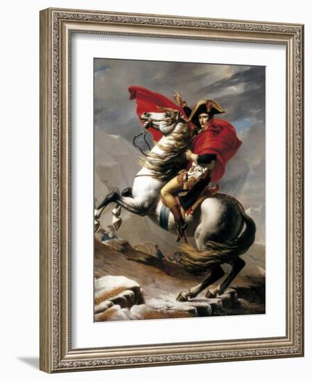 Napoleon Crossing the Saint Bernard-Jacques-Louis David-Framed Art Print