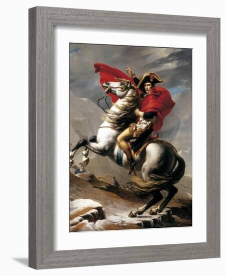 Napoleon Crossing the Saint Bernard-Jacques-Louis David-Framed Art Print