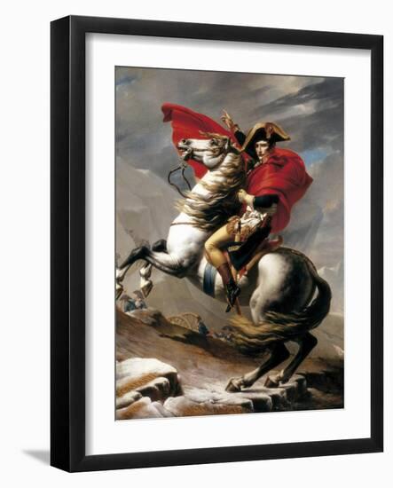 Napoleon Crossing the Saint Bernard-Jacques-Louis David-Framed Art Print