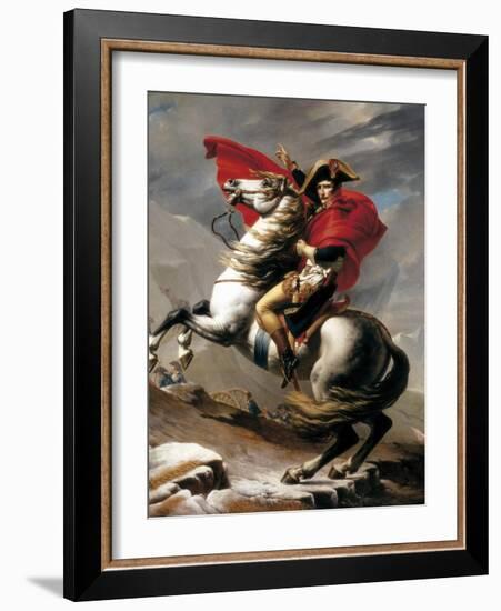 Napoleon Crossing the Saint Bernard-Jacques-Louis David-Framed Art Print