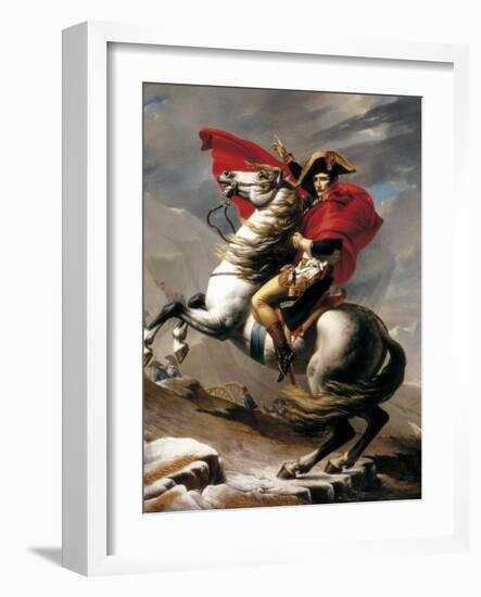 Napoleon Crossing the Saint Bernard-Jacques-Louis David-Framed Art Print