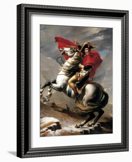 Napoleon Crossing the Saint Bernard-Jacques-Louis David-Framed Art Print