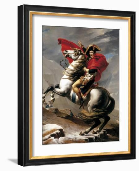 Napoleon Crossing the Saint Bernard-Jacques-Louis David-Framed Art Print