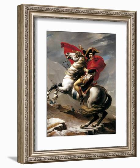 Napoleon Crossing the Saint Bernard-Jacques-Louis David-Framed Art Print