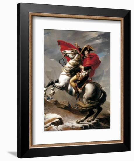 Napoleon Crossing the Saint Bernard-Jacques-Louis David-Framed Art Print