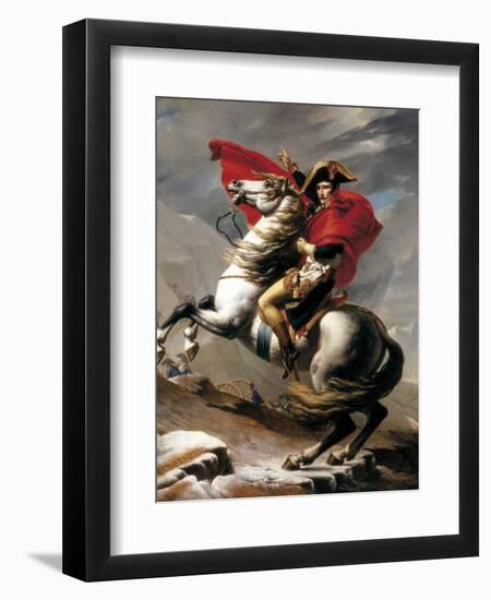 Napoleon Crossing the Saint Bernard-Jacques-Louis David-Framed Art Print