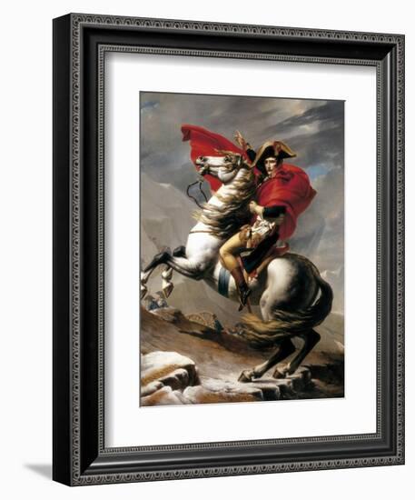 Napoleon Crossing the Saint Bernard-Jacques-Louis David-Framed Art Print