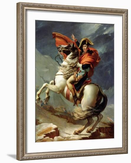 Napoleon Crossing the St. Bernard Pass, c.1801-Jacques-Louis David-Framed Giclee Print