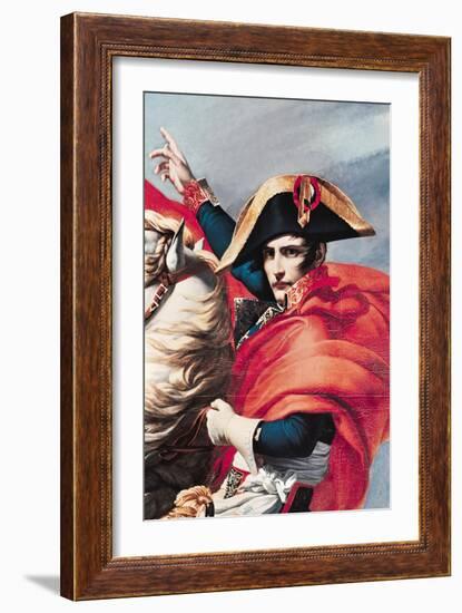 Napoleon Crossing the St. Bernard Pass, circa 1801 (Detail)-Jacques-Louis David-Framed Giclee Print