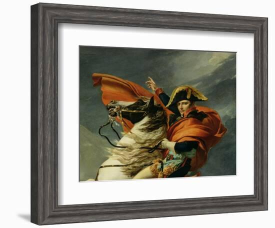 Napoleon Crossing the St. Bernard Pass, circa 1801 (Detail)-Jacques-Louis David-Framed Giclee Print