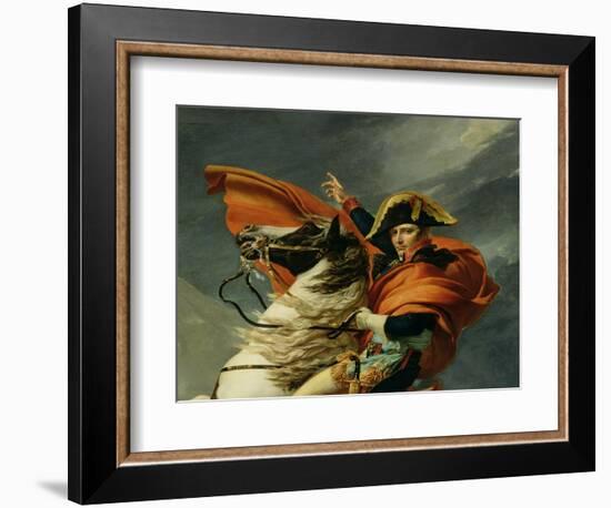 Napoleon Crossing the St. Bernard Pass, circa 1801 (Detail)-Jacques-Louis David-Framed Giclee Print