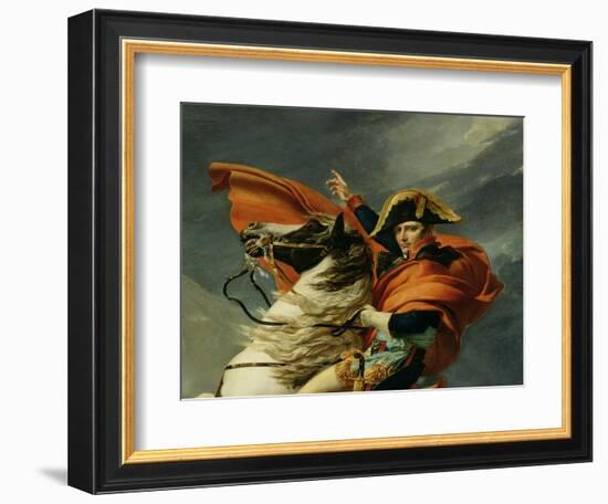 Napoleon Crossing the St. Bernard Pass, circa 1801 (Detail)-Jacques-Louis David-Framed Giclee Print