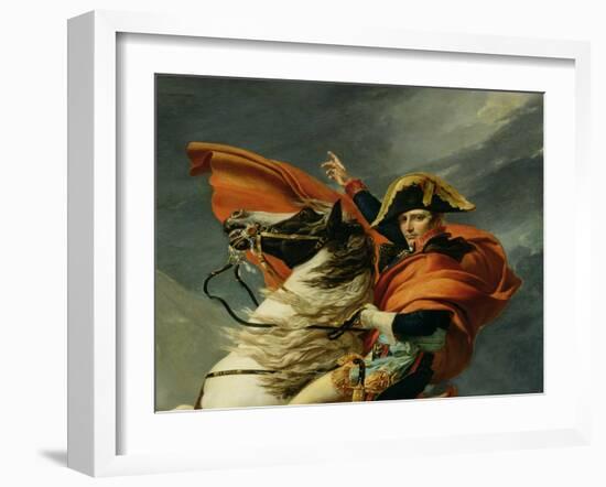 Napoleon Crossing the St. Bernard Pass, circa 1801 (Detail)-Jacques-Louis David-Framed Giclee Print